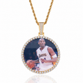 Custom Photo Moissanite Pendant Necklace with 20" Rope Chain