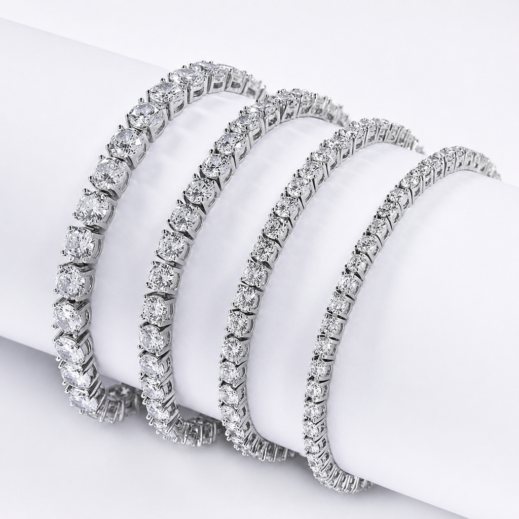 3mm / 4mm / 5mm CZ Tennis Bracelet - 8 Inch
