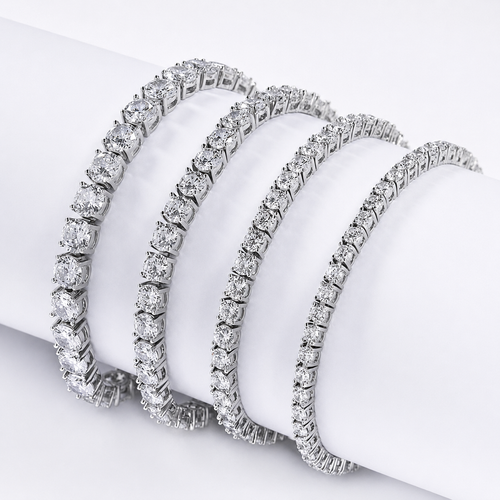 3mm / 4mm / 5mm CZ Tennis Bracelet - 8 Inch