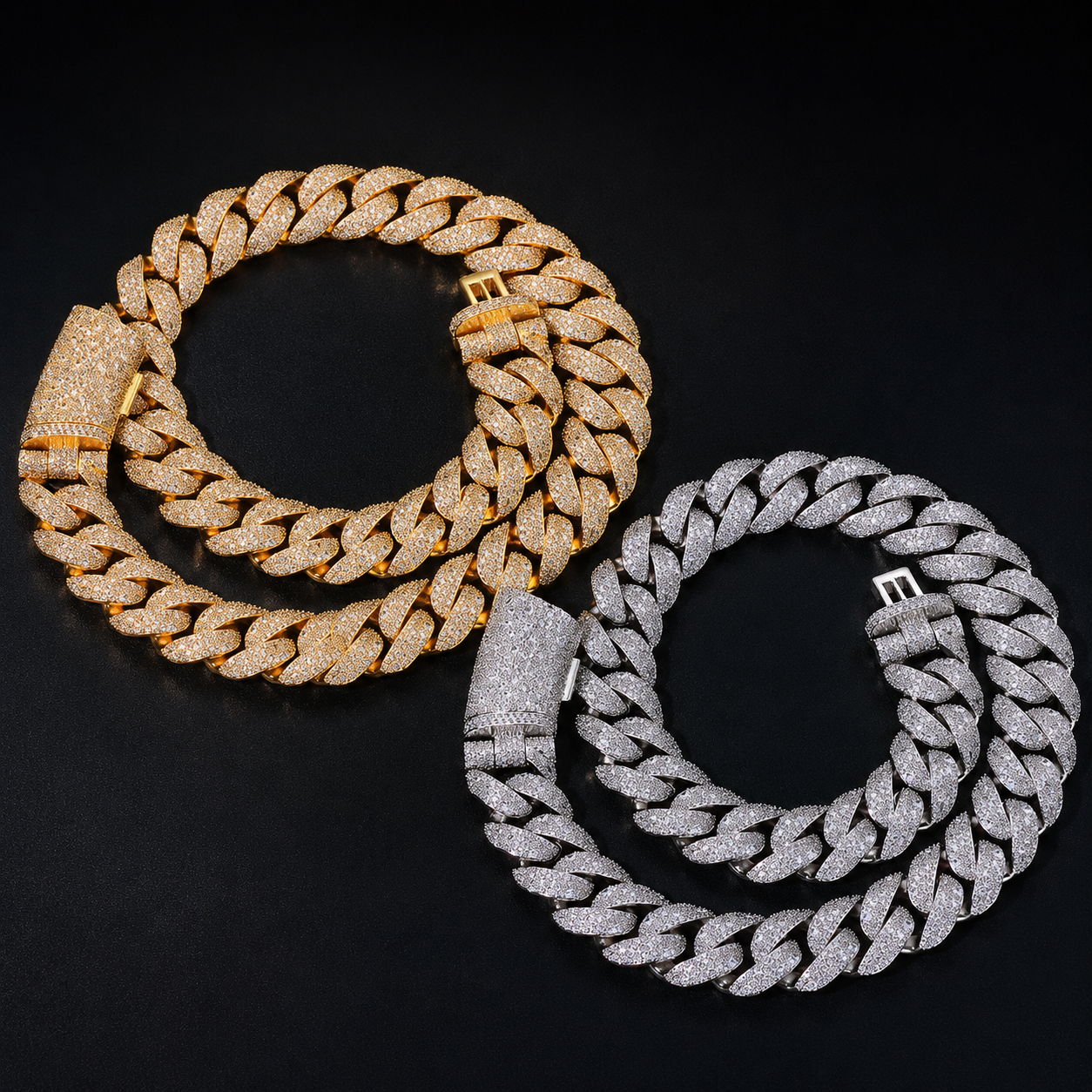 22mm/20inch Moissanite Cuban Link Chain Necklace in S925 Silver