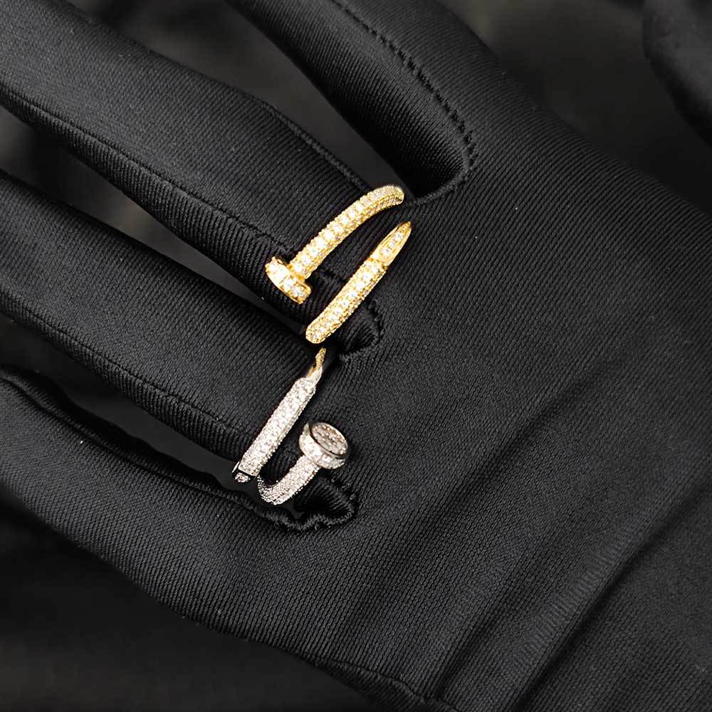 Iced Nail CZ Cuff Ring