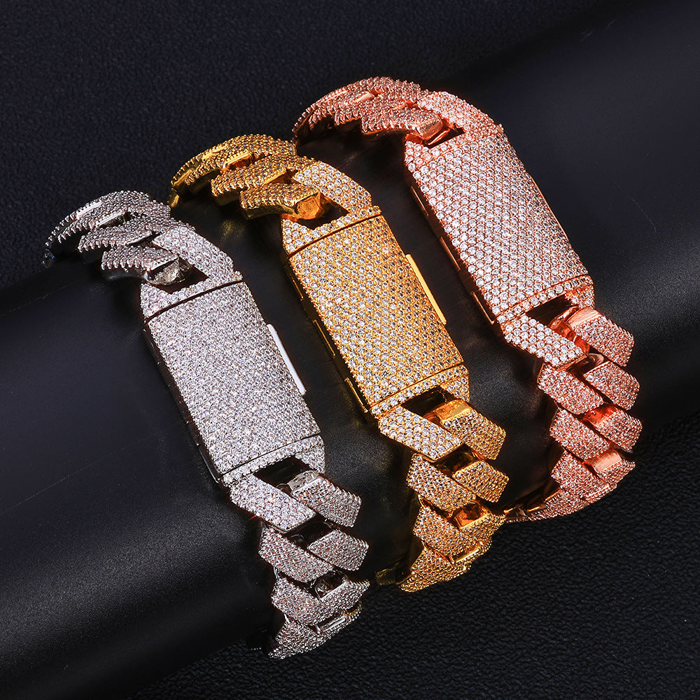 15mm/8inch S925 Moissanite Cuban Link Bracelet