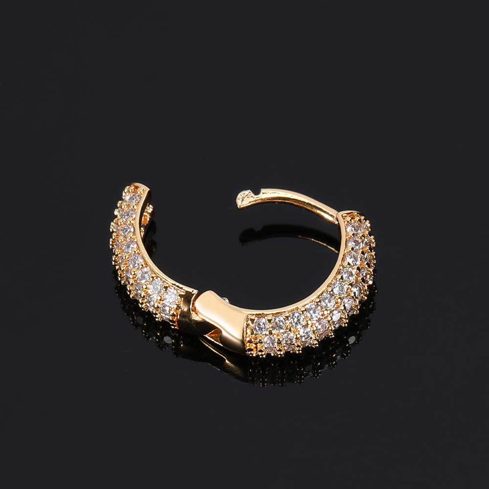 CZ Iced Huggie Hoop Earrings