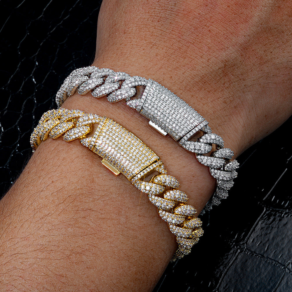 12mm/8inch S925 Moissanite Cuban Link Bracelet
