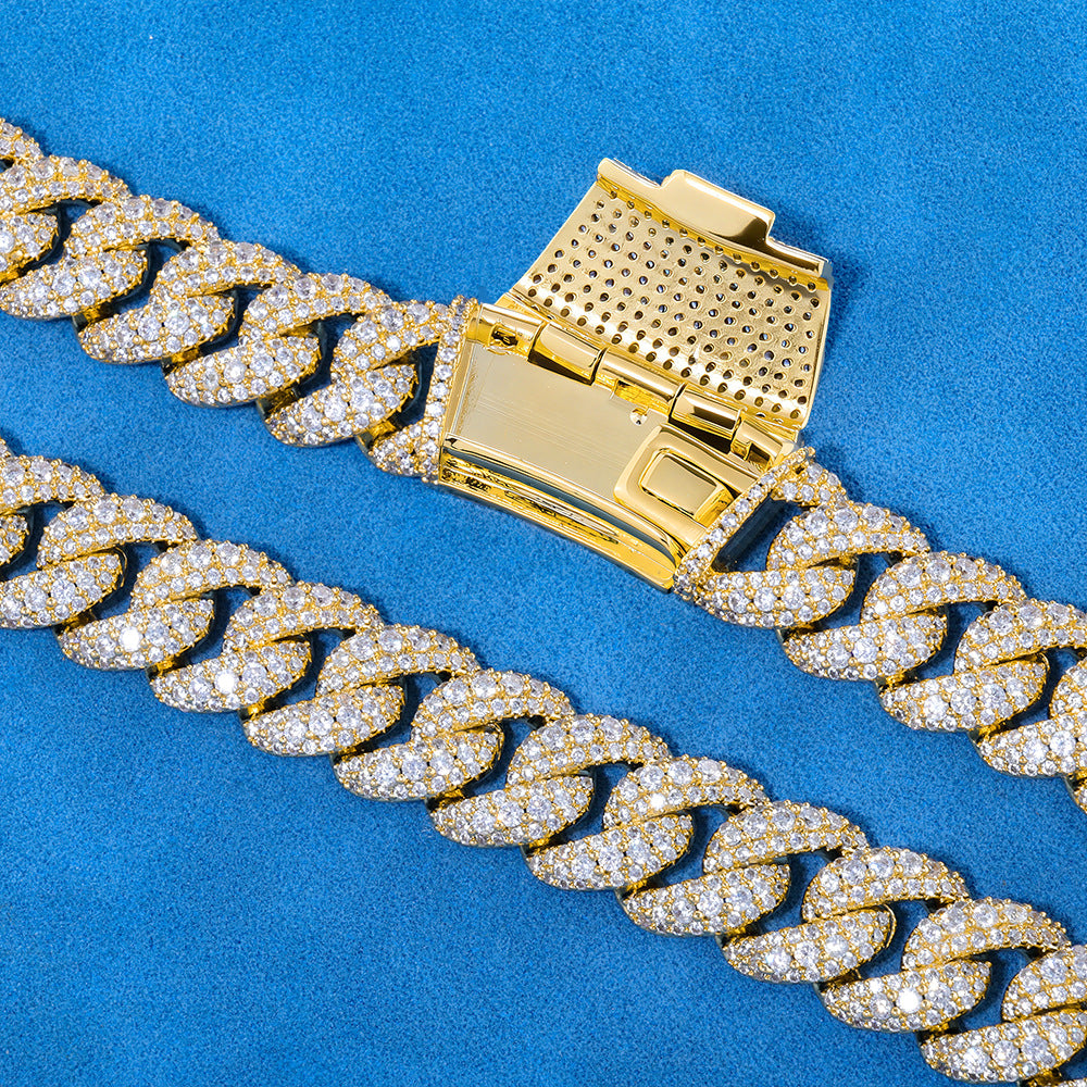 12mm/8inch S925 Moissanite Cuban Link Bracelet