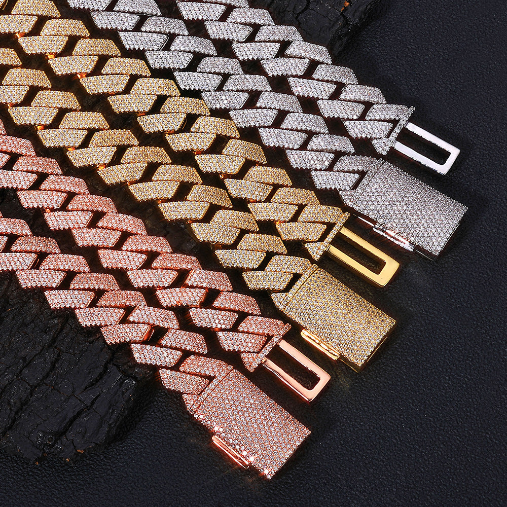 15mm/8inch S925 Moissanite Cuban Link Bracelet