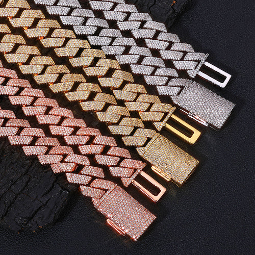 15mm/8inch S925 Moissanite Cuban Link Bracelet