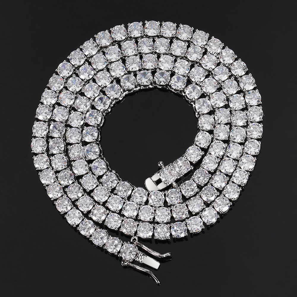3mm 4mm 5mm CZ Tennis Chain Necklace - 20inch