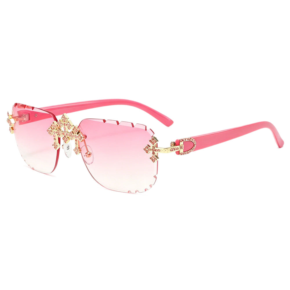 Rimless Rhinestone Sunglasses