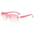 Rimless Rhinestone Sunglasses