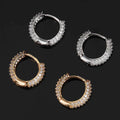 CZ Iced Huggie Hoop Earrings