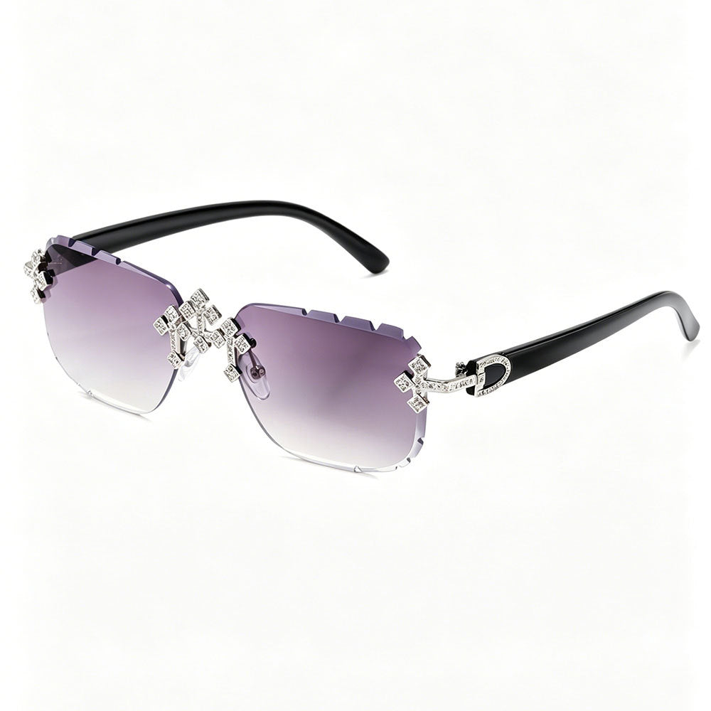 Rimless Rhinestone Sunglasses
