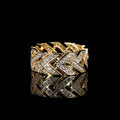 Iced Chevron CZ Band Ring
