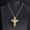 S925 Moissanite Skull Cross Pendant Necklace with 24" Rope Chain