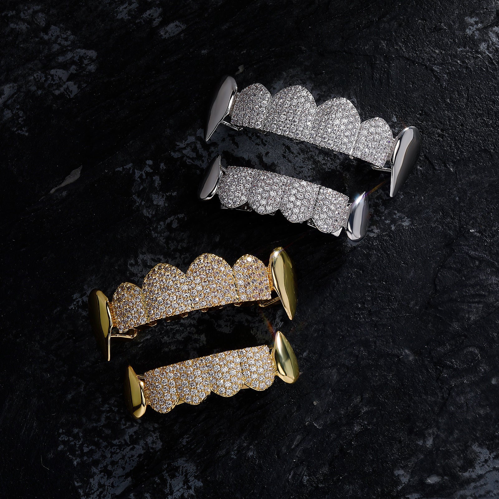 CZ Iced Out Fang Grillz Set
