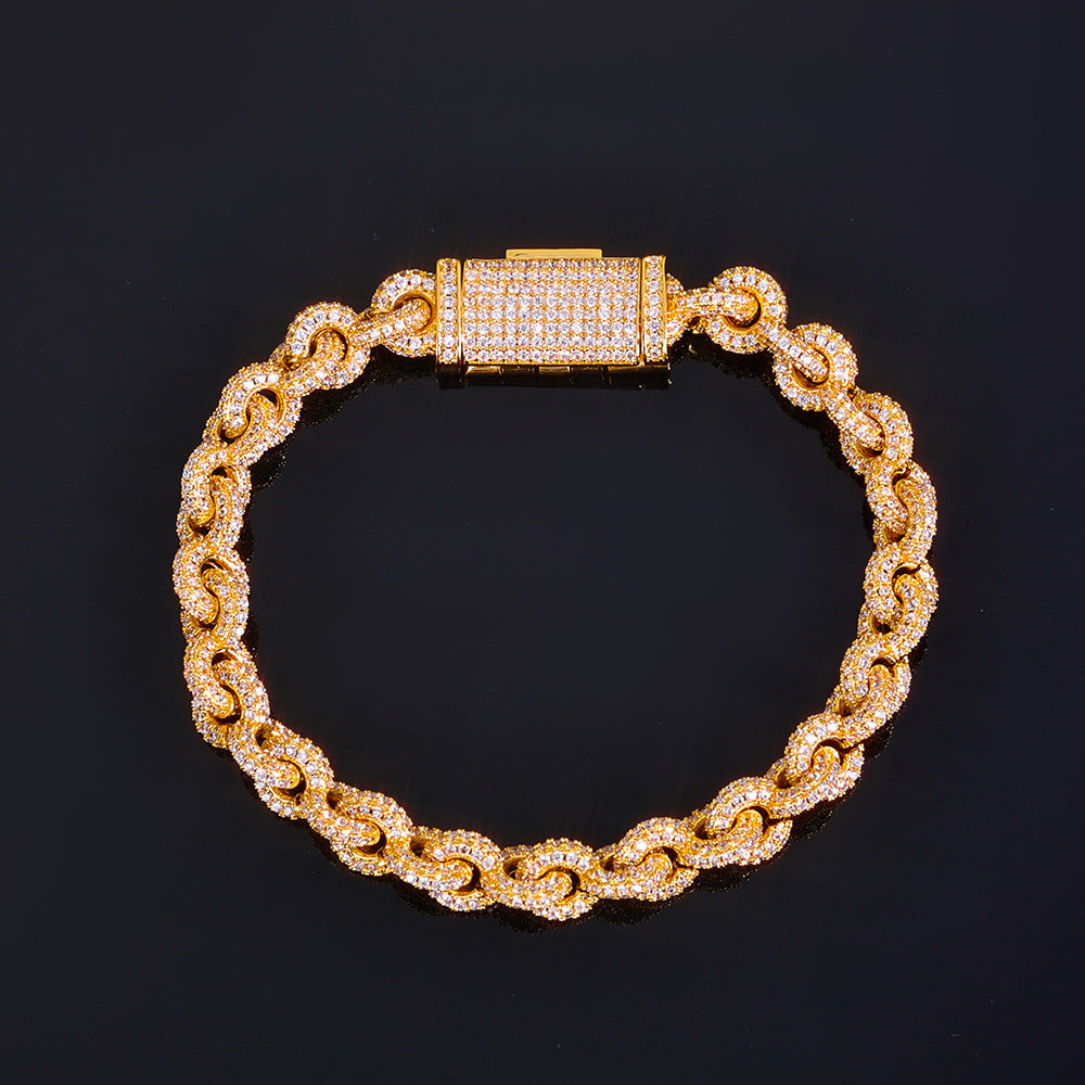 8mm/8inch S925 Moissanite Iced Link Bracelet
