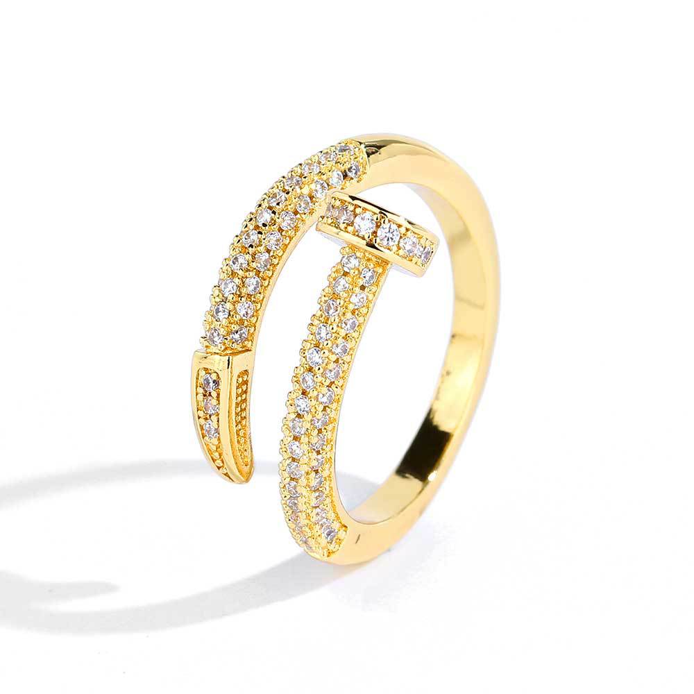Iced Nail CZ Cuff Ring