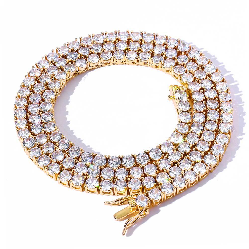 3mm 4mm 5mm CZ Tennis Chain Necklace - 20inch
