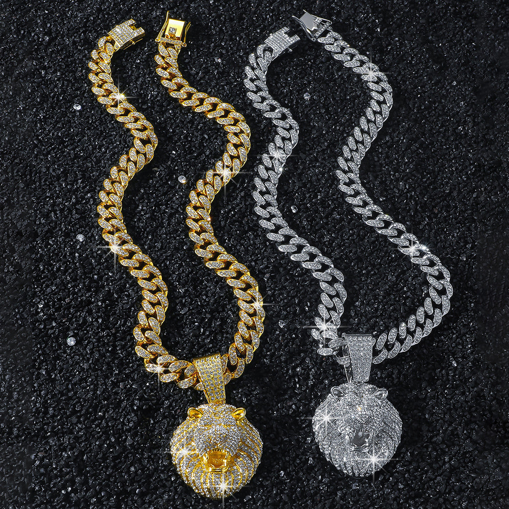 Iced Coin Pendant Necklace with 20" Cuban Chain