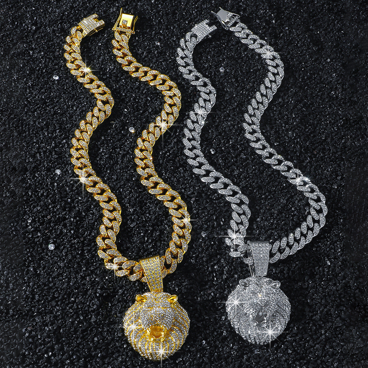Iced Coin Pendant Necklace with 20" Cuban Chain