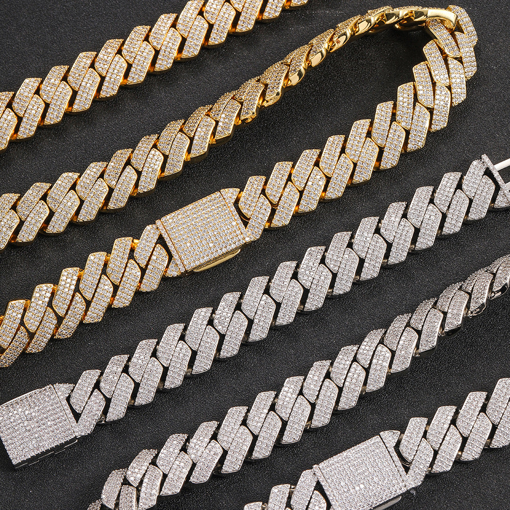 20mm/20inch CZ Cuban Link Chain Necklace