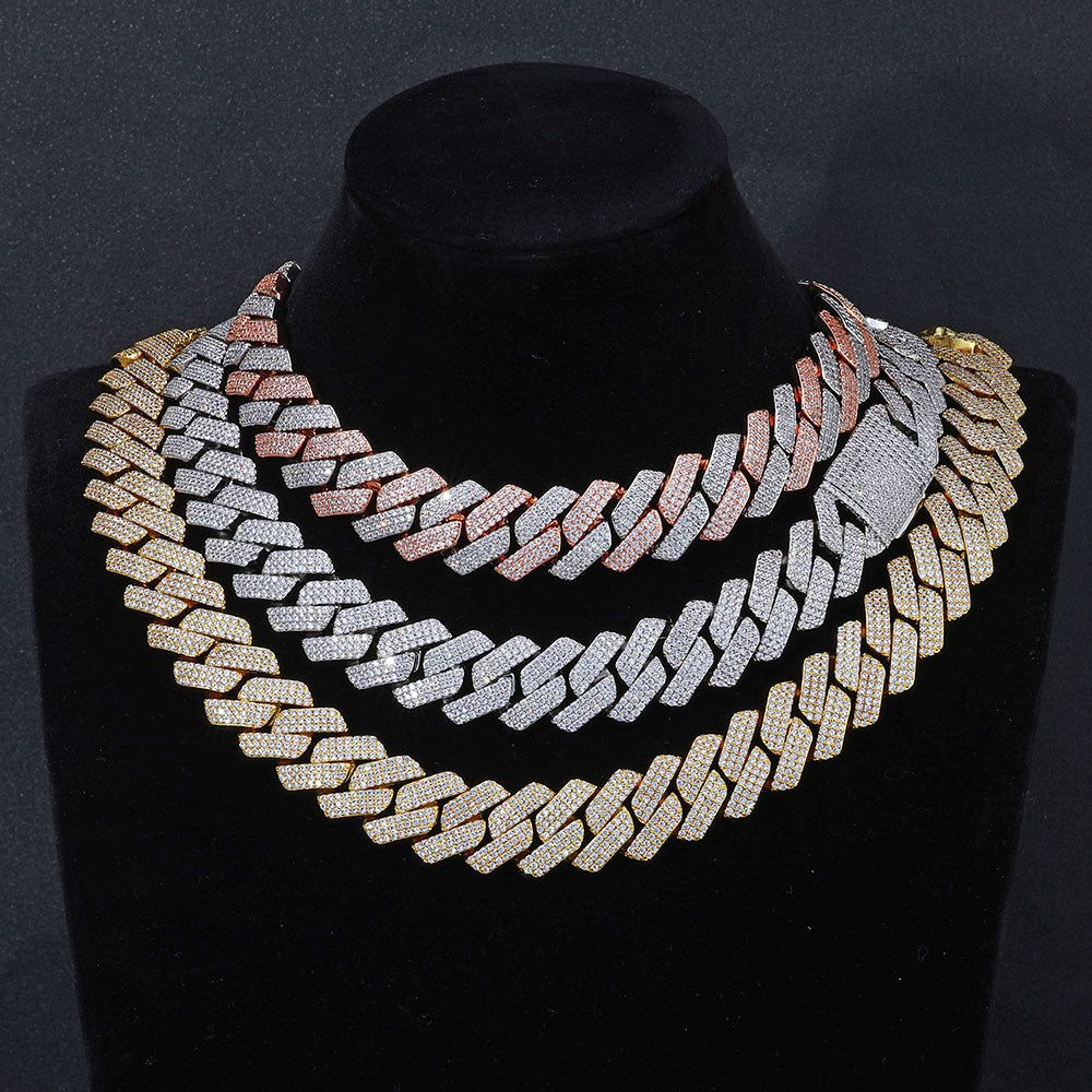 20mm/20inch CZ Cuban Link Chain Necklace