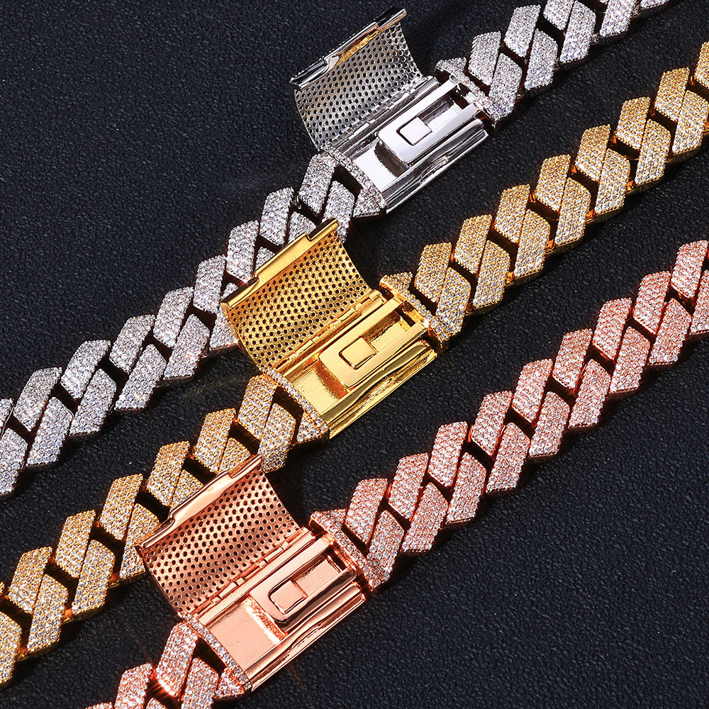 15mm/8inch S925 Moissanite Cuban Link Bracelet