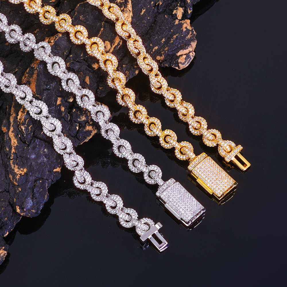 8mm/8inch S925 Moissanite Iced Link Bracelet
