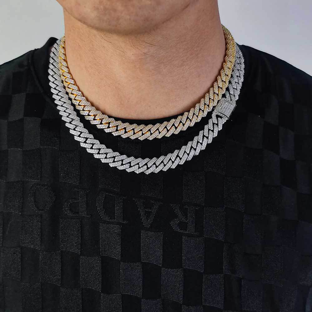 12mm/20inch CZ Cuban Link Chain Necklace