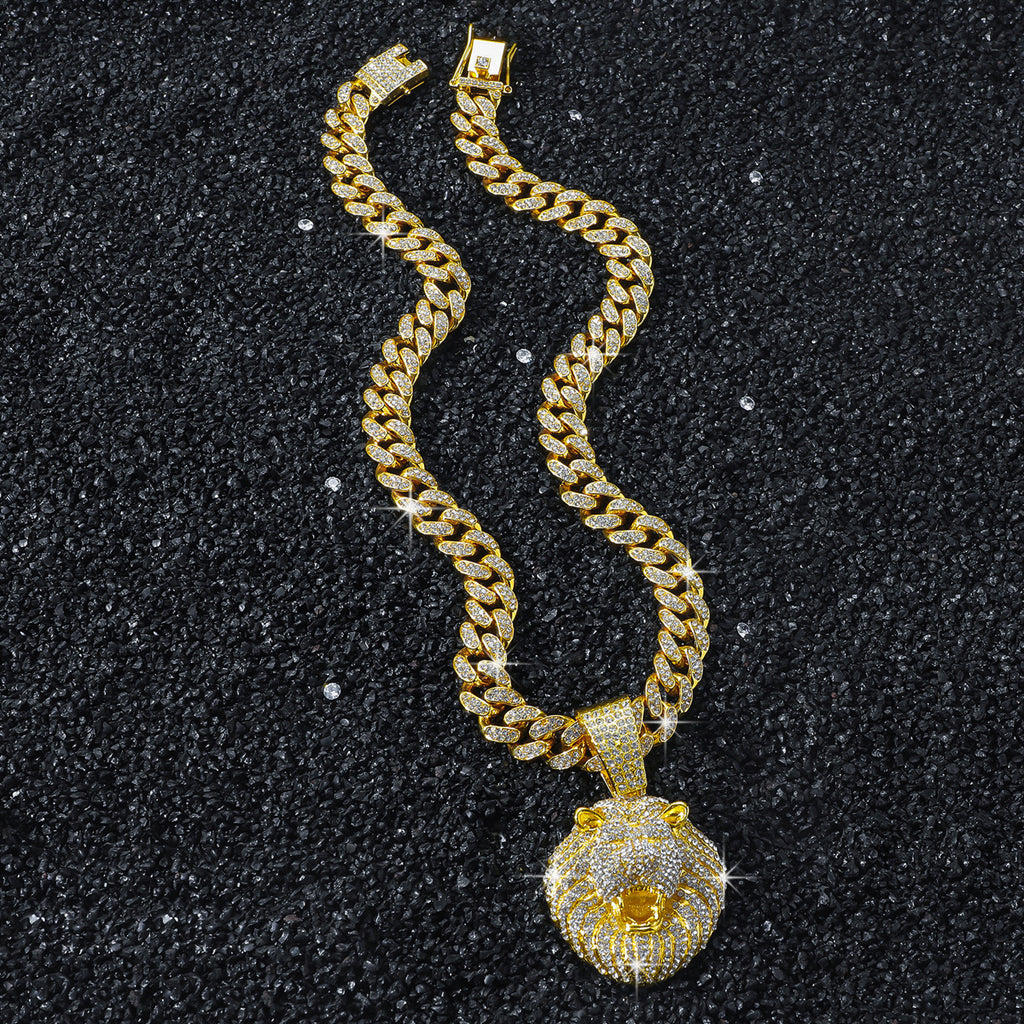 Iced Coin Pendant Necklace with 20" Cuban Chain