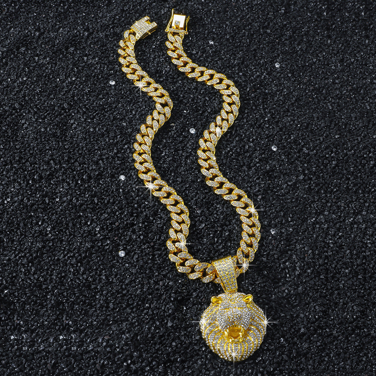 Iced Coin Pendant Necklace with 20" Cuban Chain