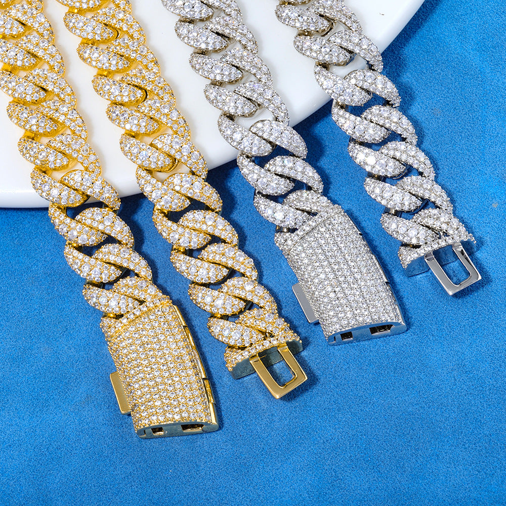 12mm/8inch S925 Moissanite Cuban Link Bracelet