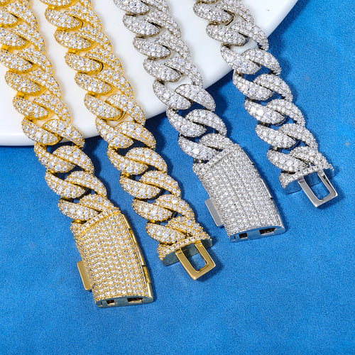 12mm/8inch S925 Moissanite Cuban Link Bracelet