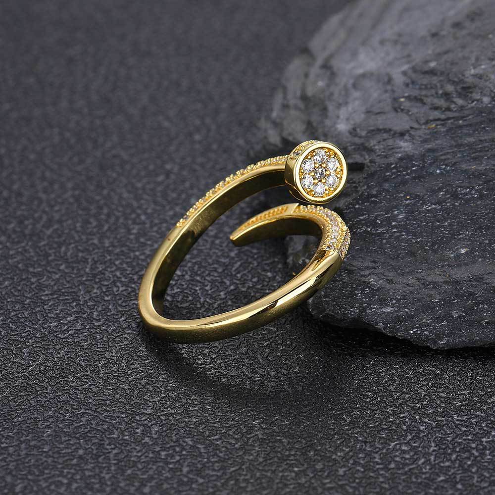Iced Nail CZ Cuff Ring