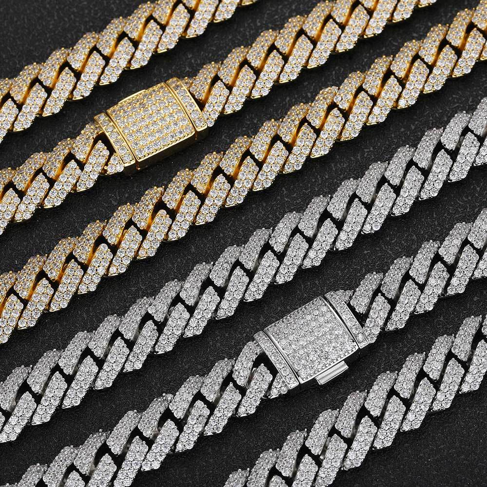 12mm/20inch CZ Cuban Link Chain Necklace