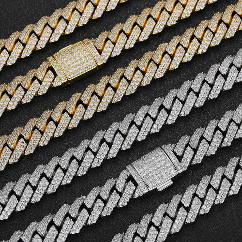 12mm/20inch CZ Cuban Link Chain Necklace