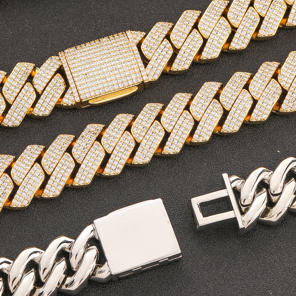 20mm/20inch CZ Cuban Link Chain Necklace