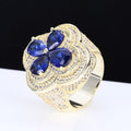 Iced Clover CZ Cocktail Ring