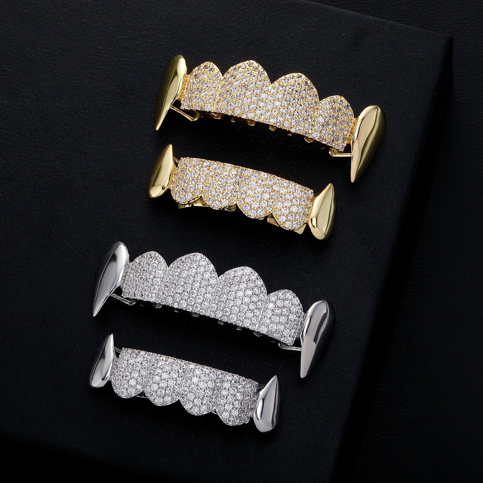 CZ Iced Out Fang Grillz Set