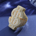 S925 Moissanite Iced Dollar Sign Ring