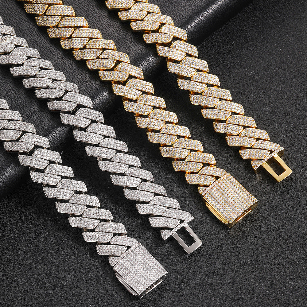 20mm/20inch CZ Cuban Link Chain Necklace