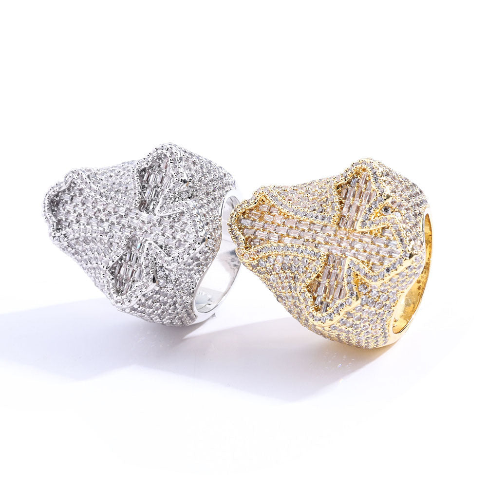 S925 Moissanite Cross Statement Ring