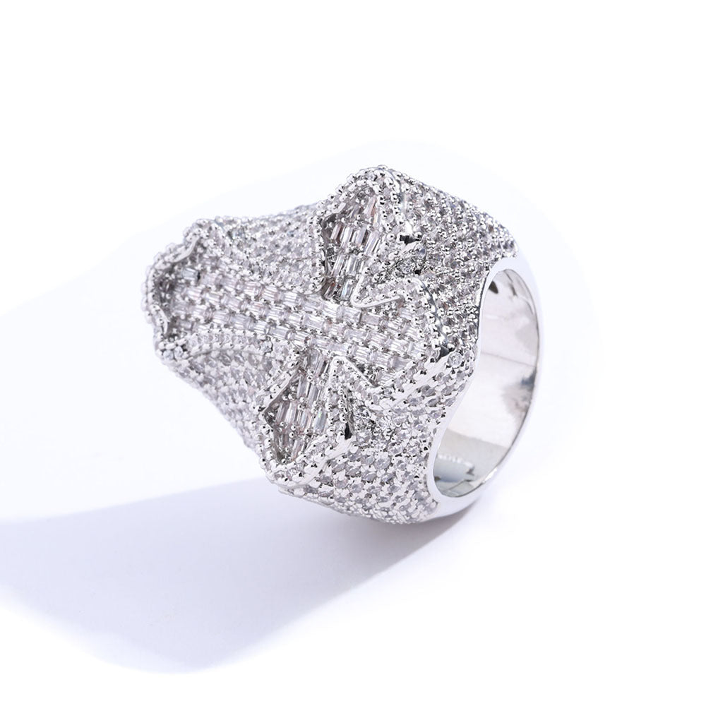 S925 Moissanite Cross Statement Ring