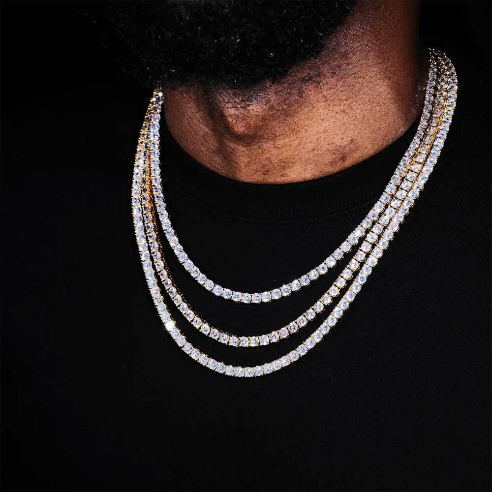 3mm 4mm 5mm CZ Tennis Chain Necklace - 20inch