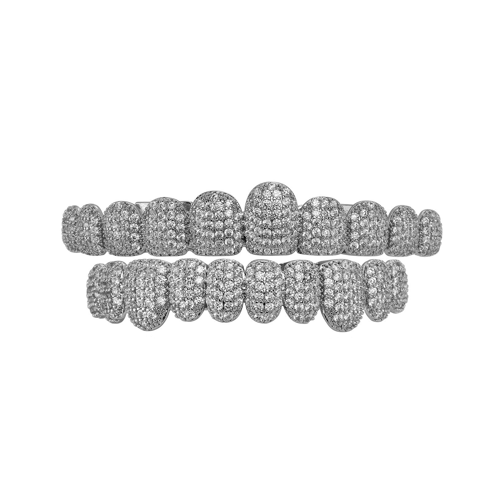 Copper CZ Iced Out Grillz Hip Hop Dental Cap Set