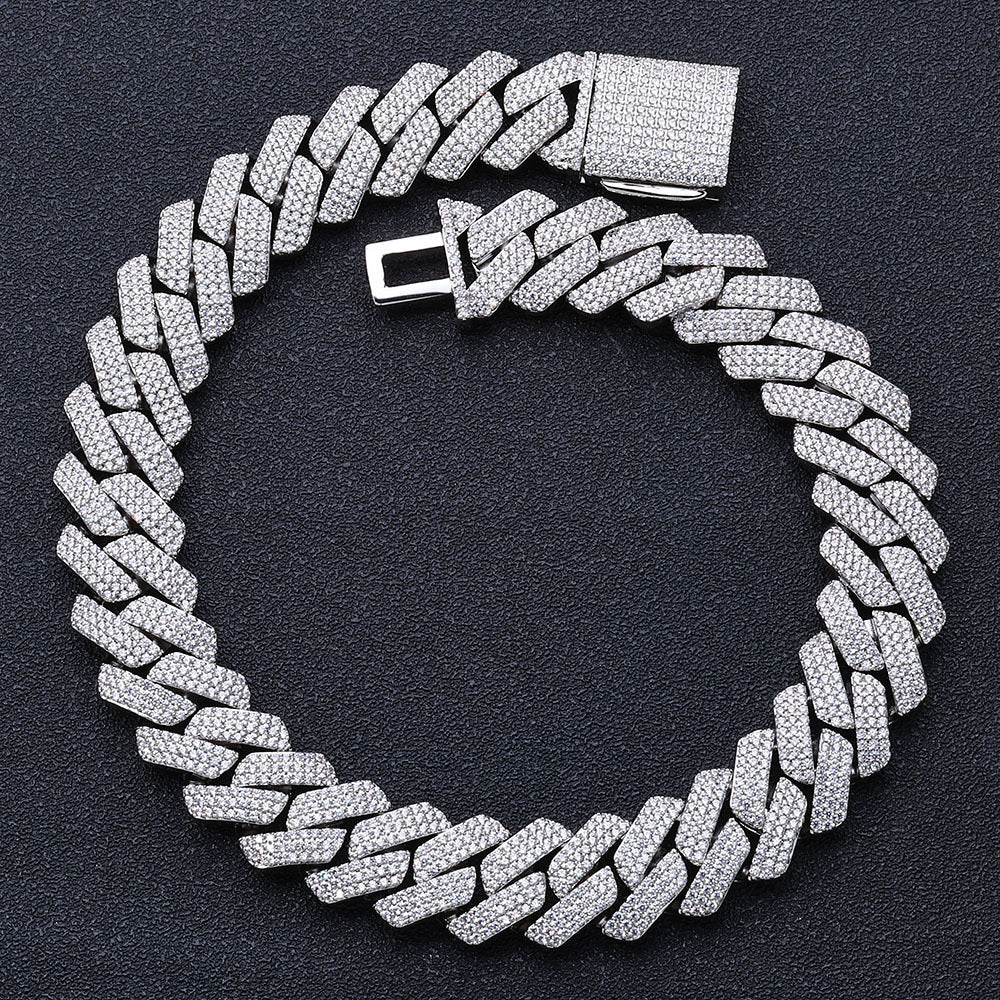 12mm/20inch CZ Cuban Link Chain Necklace