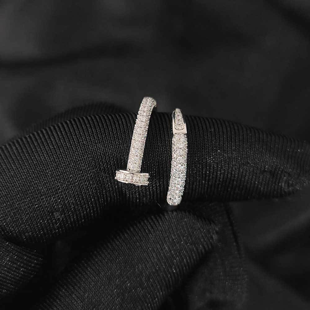 Iced Nail CZ Cuff Ring