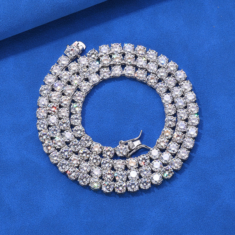 3mm/20inch Moissanite Tennis Chain Necklace in S925 Silver
